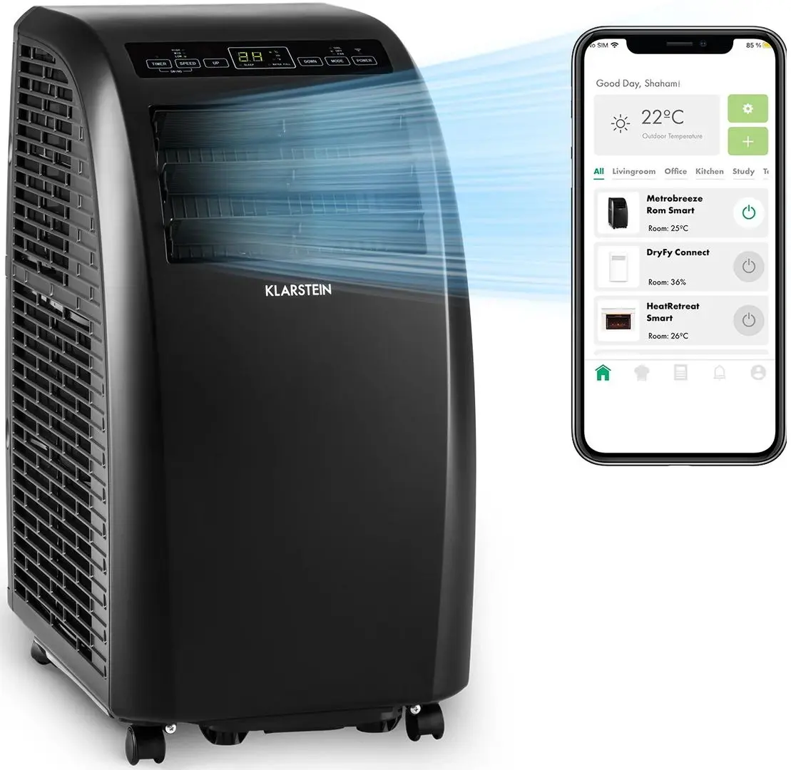 Мобильный кондиционер Klarstein Metrobreeze Rom Smart (Black) - 3