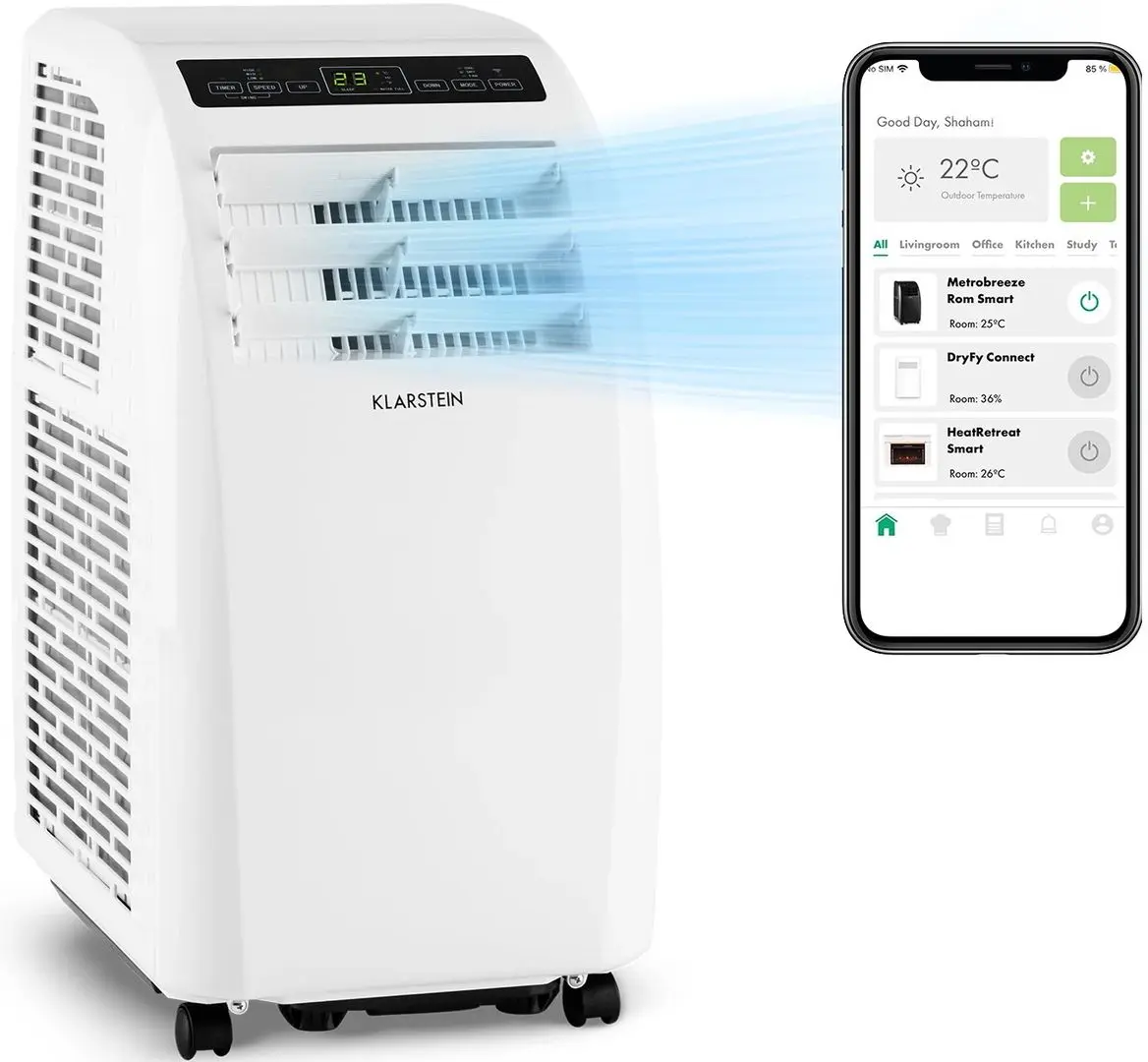 Мобильный кондиционер Klarstein Metrobreeze Rom Smart (White) - 3