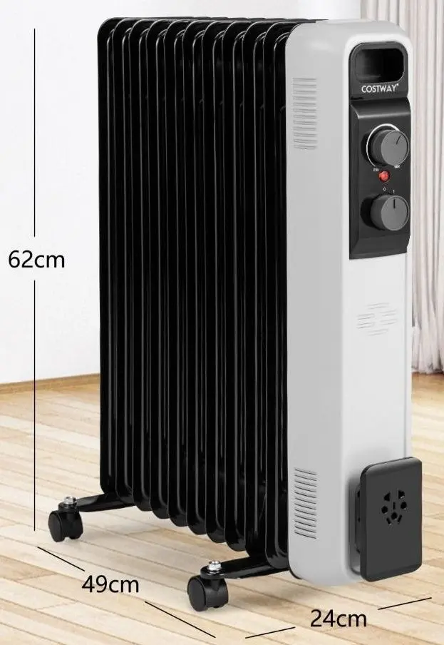 Calorifer electric cu ulei Costway ES10237DE-BK (Black/White)