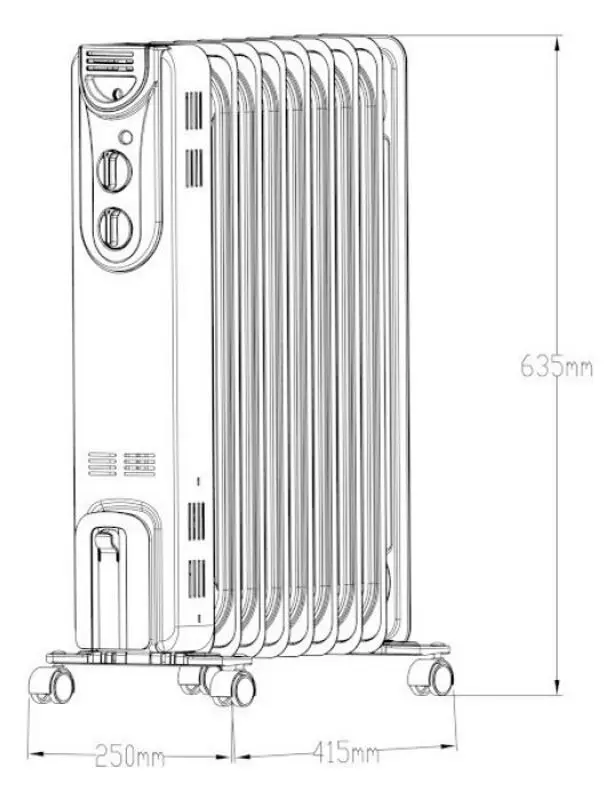 Calorifer electric cu ulei OPP CYBL20-9 (White)
