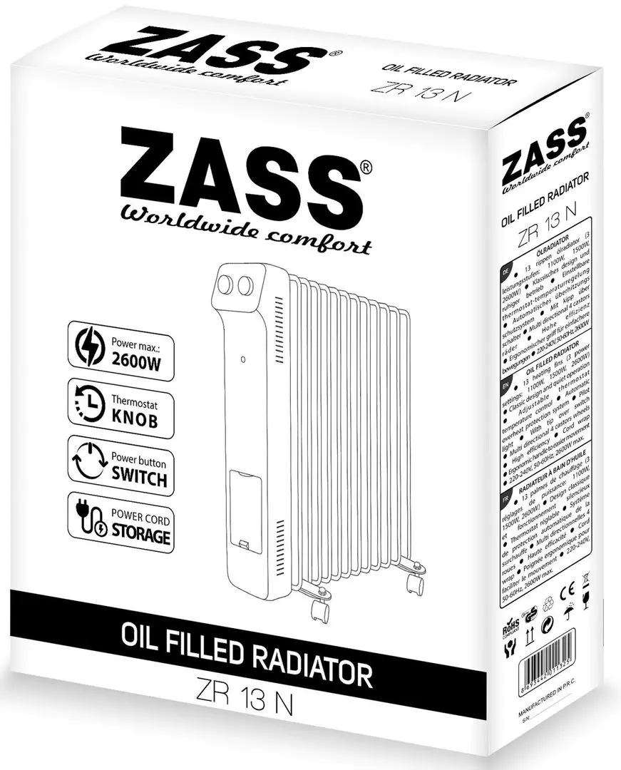 Calorifer electric cu ulei Zass ZR 13 N (White)