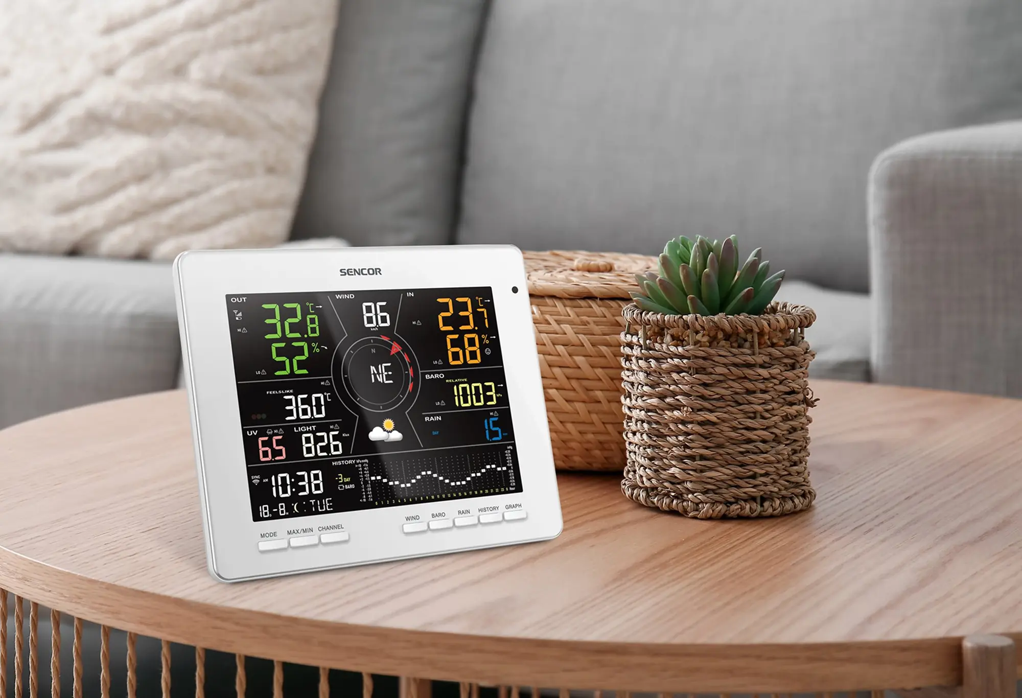 Метеостанция 7в1 Sencor SWS 16600 WiFi SH (White) - 3