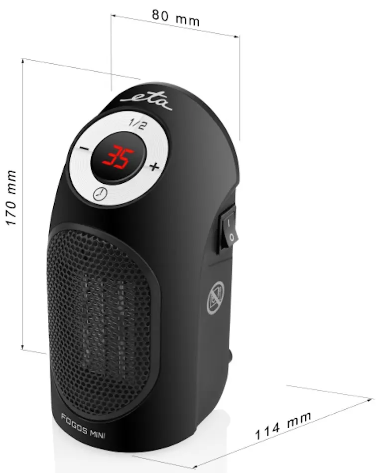 Aeroterma ETA Fogos Mini 1623 90000 (Black)