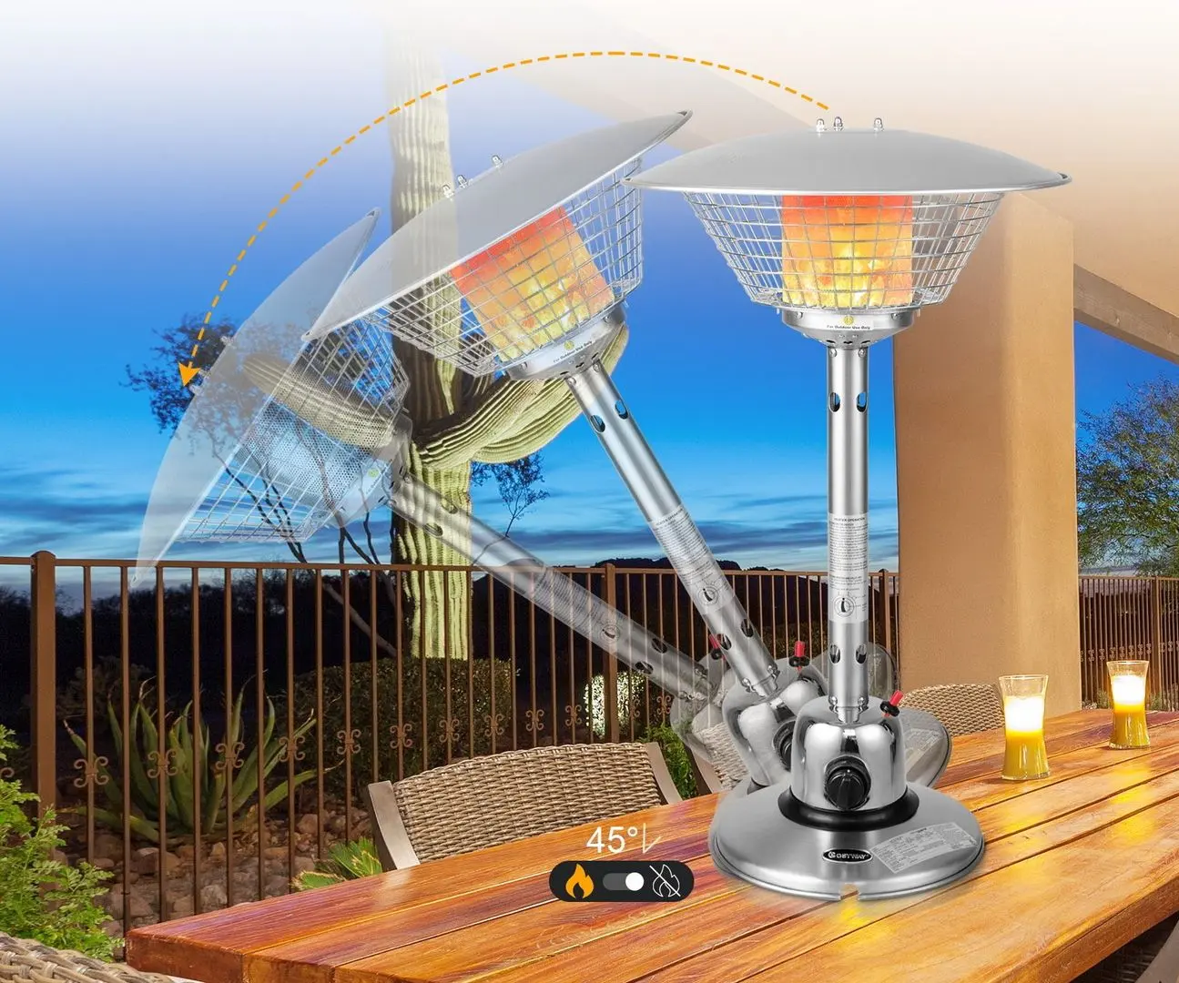 Уличный газовый обогреватель Costway NP10038 (Silver) - 3