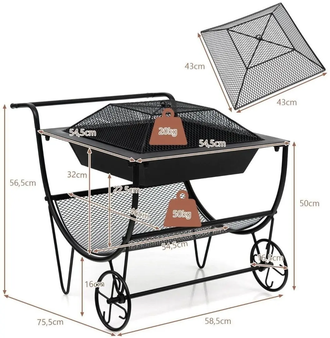 Уличный камин Costway HV10303 (Black)