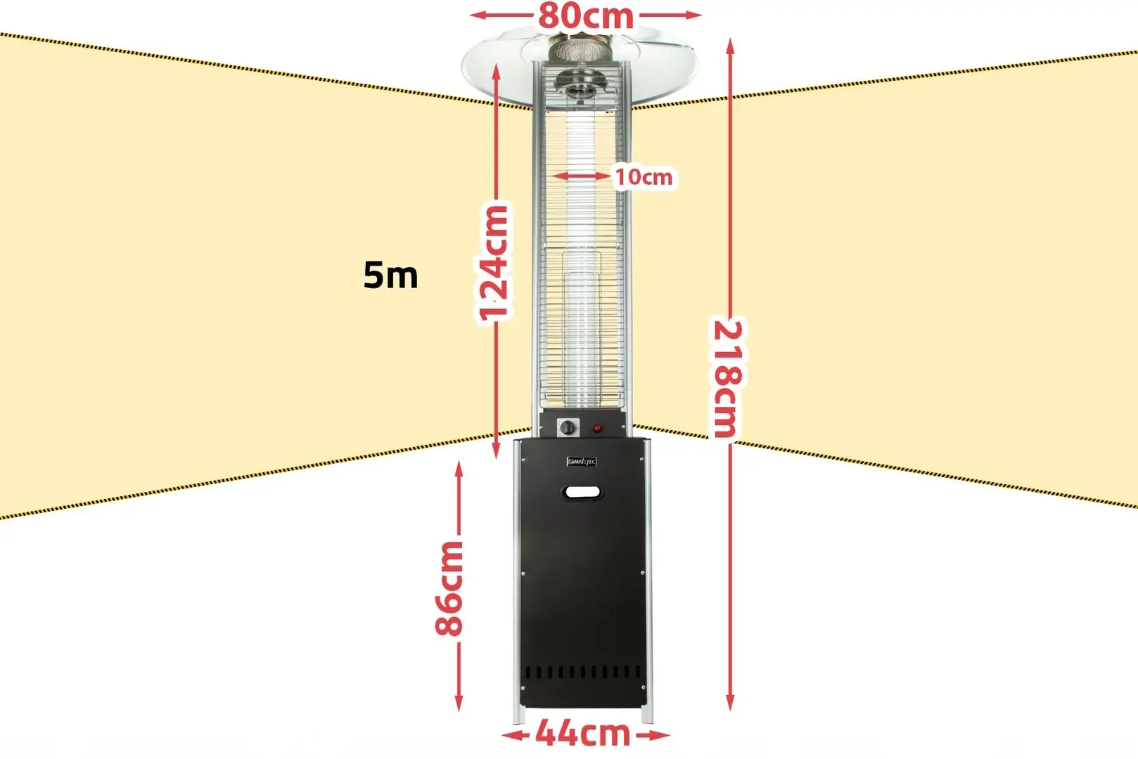 Incalzitor pe gaz exterior Maltec Flame Heater Exclusive FL185 (Black)
