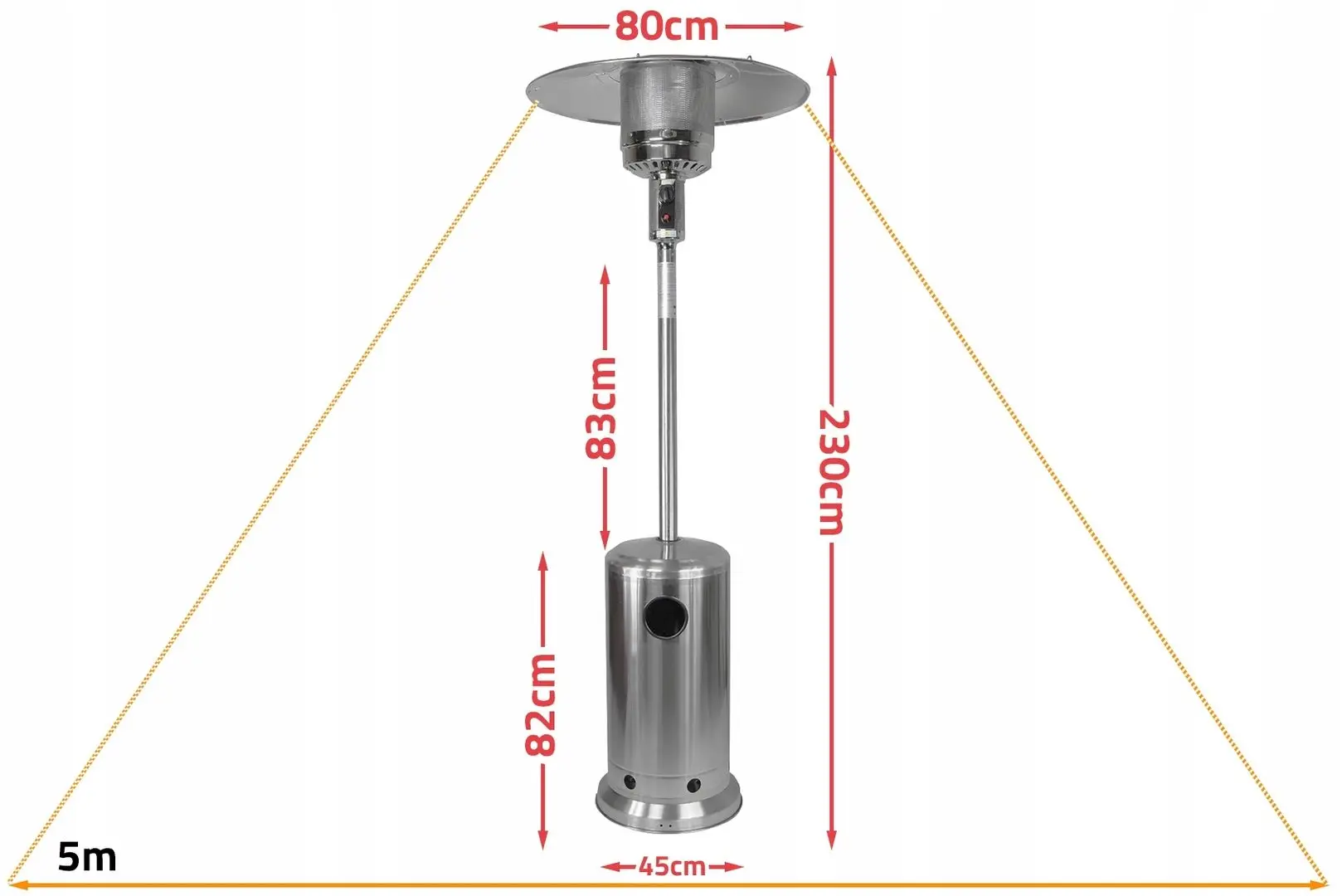 Incalzitor pe gaz exterior Maltec GH145SV (Silver)