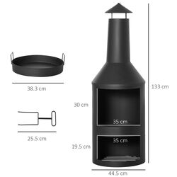 Уличный камин Outsunny 842-249 (Black) Thumb