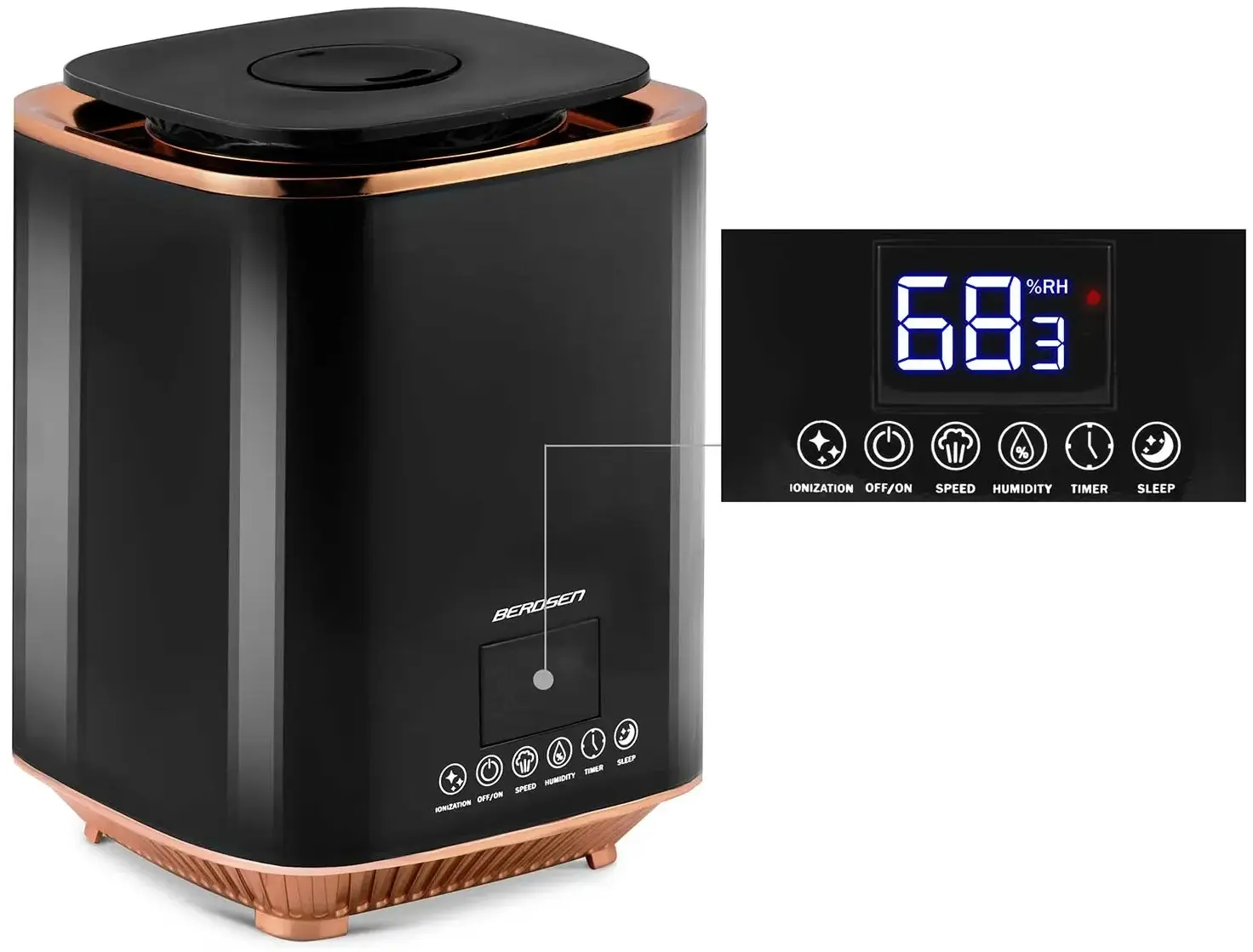 Увлажнитель воздуха Berdsen BD-502 350201 (Black/Gold) - 4
