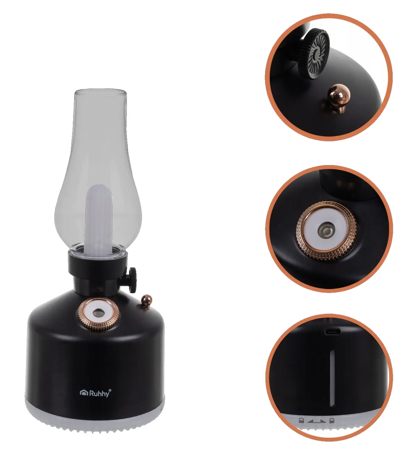 Увлажнитель воздуха с ночником Ruhhy Aive Retro 26454 (Black) - 4