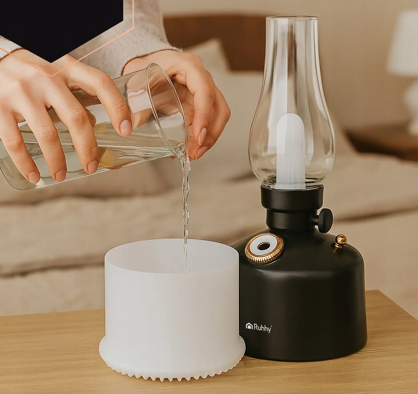 Увлажнитель воздуха с ночником Ruhhy Aive Retro 26454 (Black) - 6