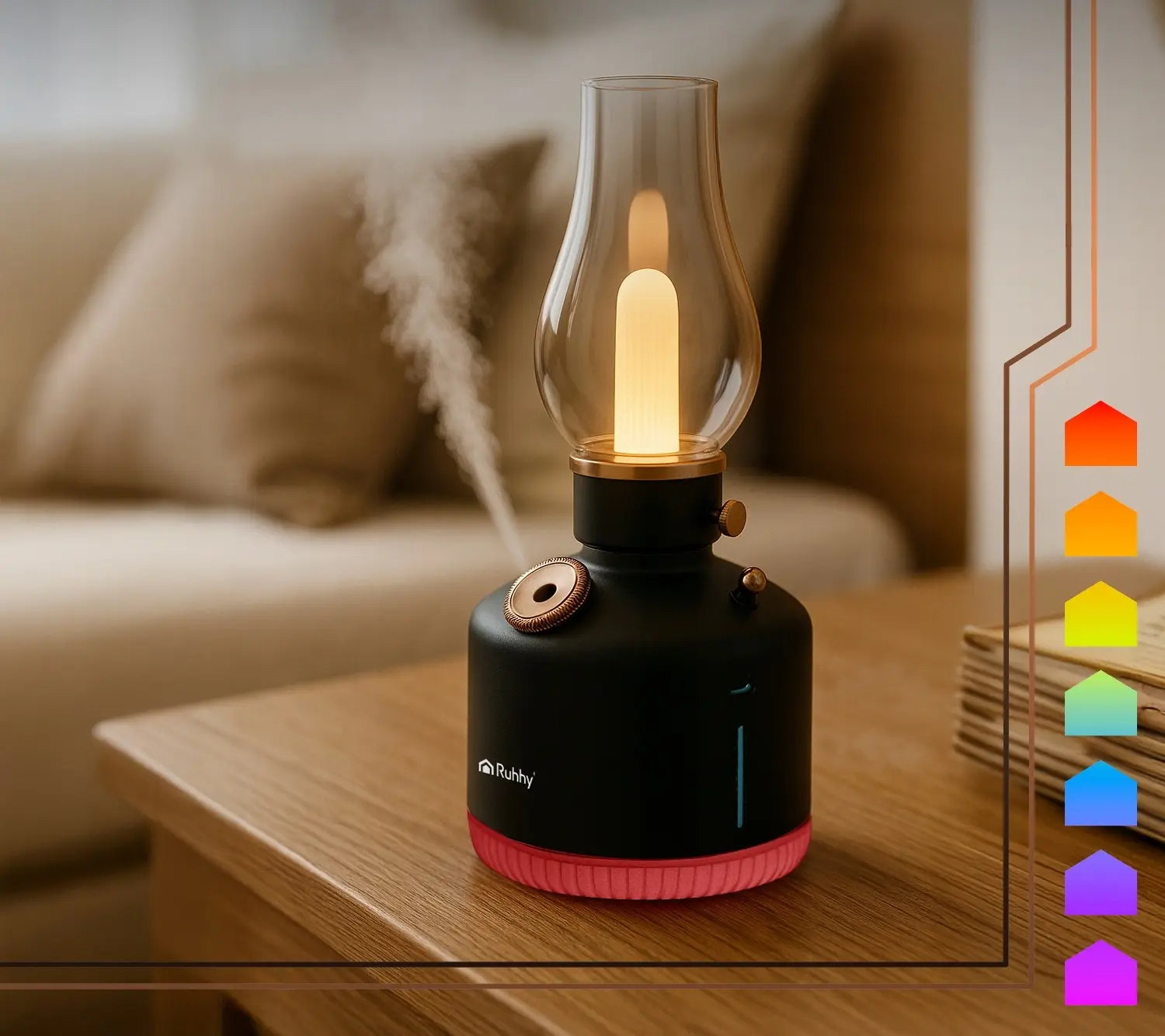 Увлажнитель воздуха с ночником Ruhhy Aive Retro 26454 (Black) - 7