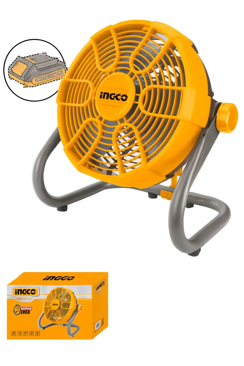 Ventilator cu acumulator Ingco CFALI2002