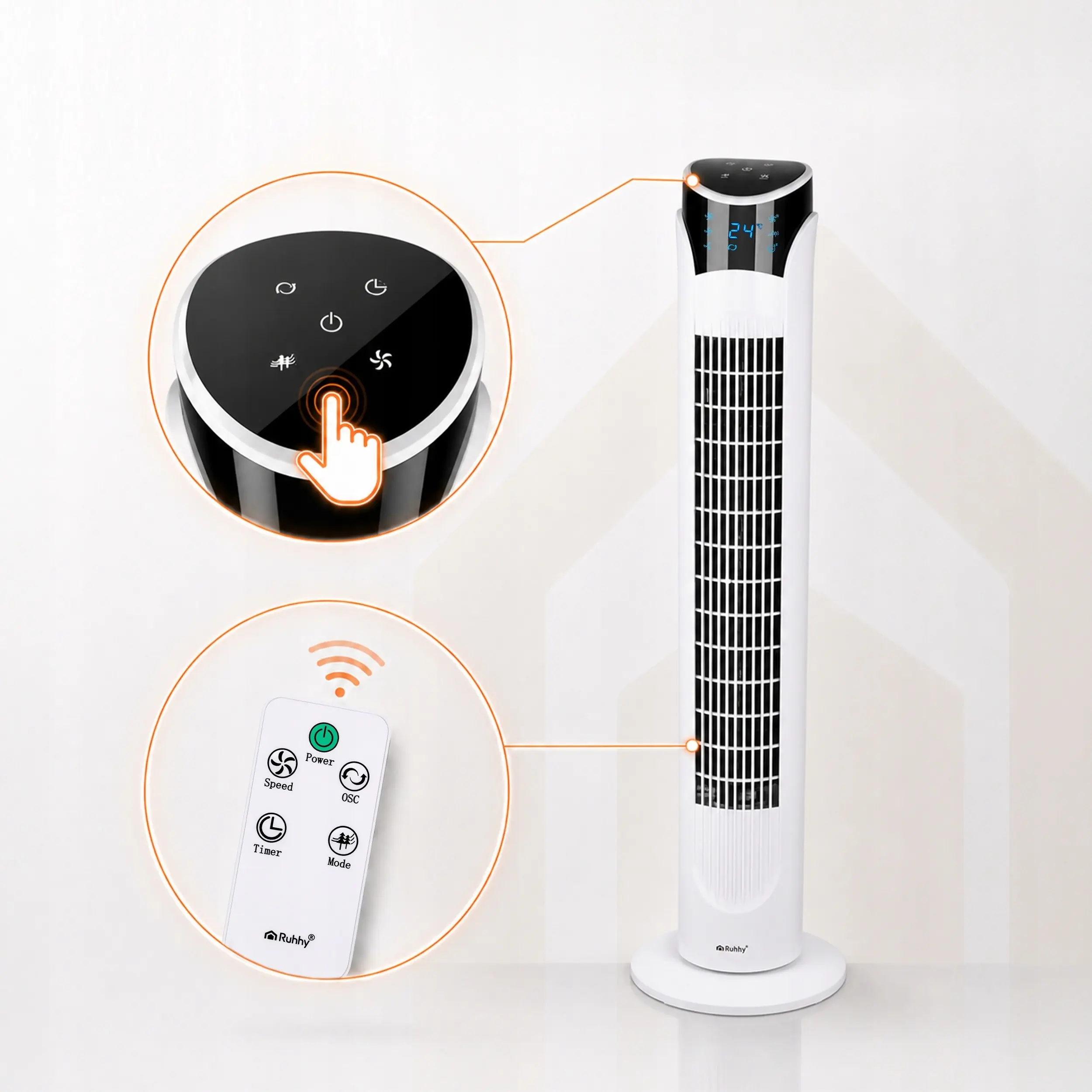 Ventilator de podea Ruhhy 27833 (White) - 4