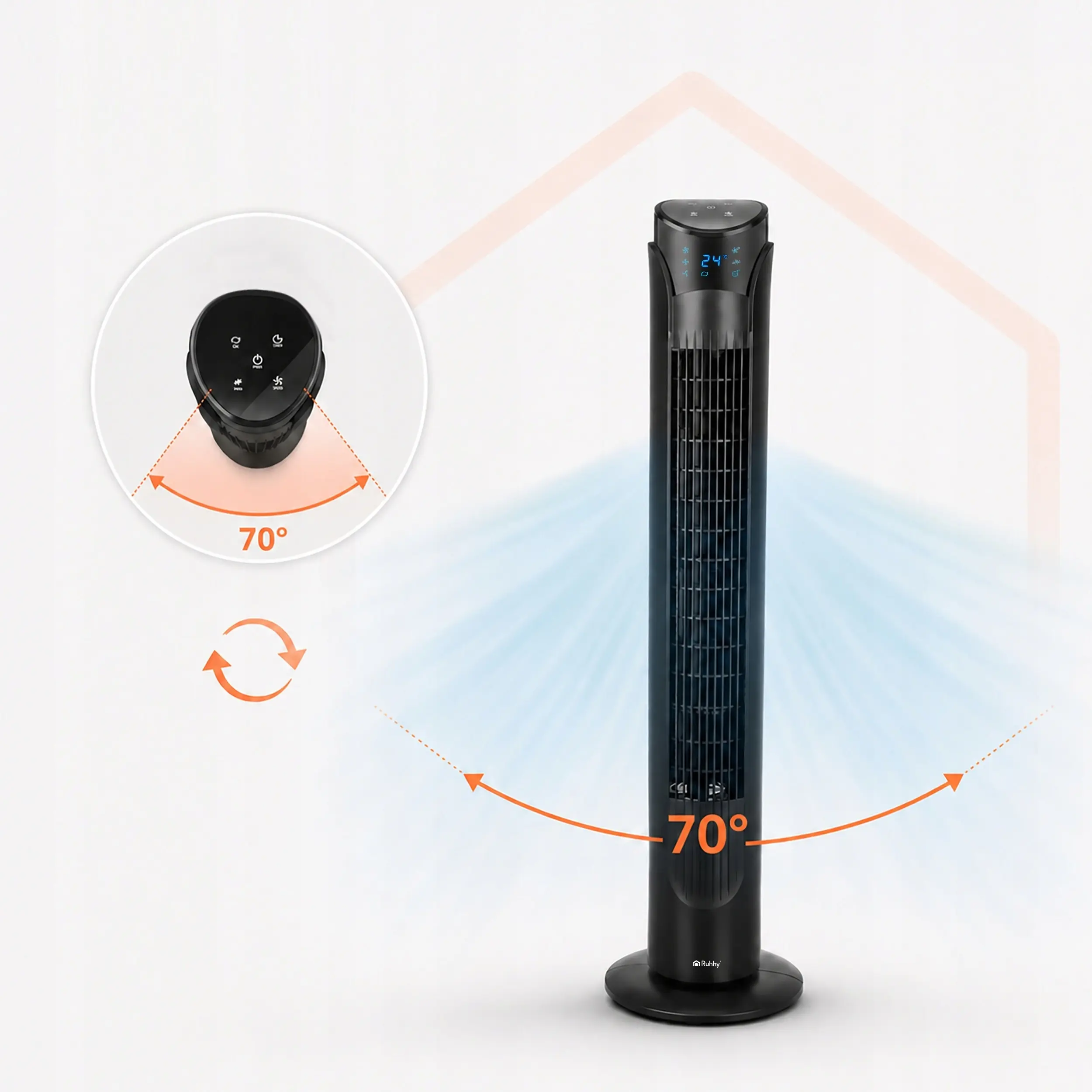 Ventilator de podea Ruhhy 27834 (Black) - 3