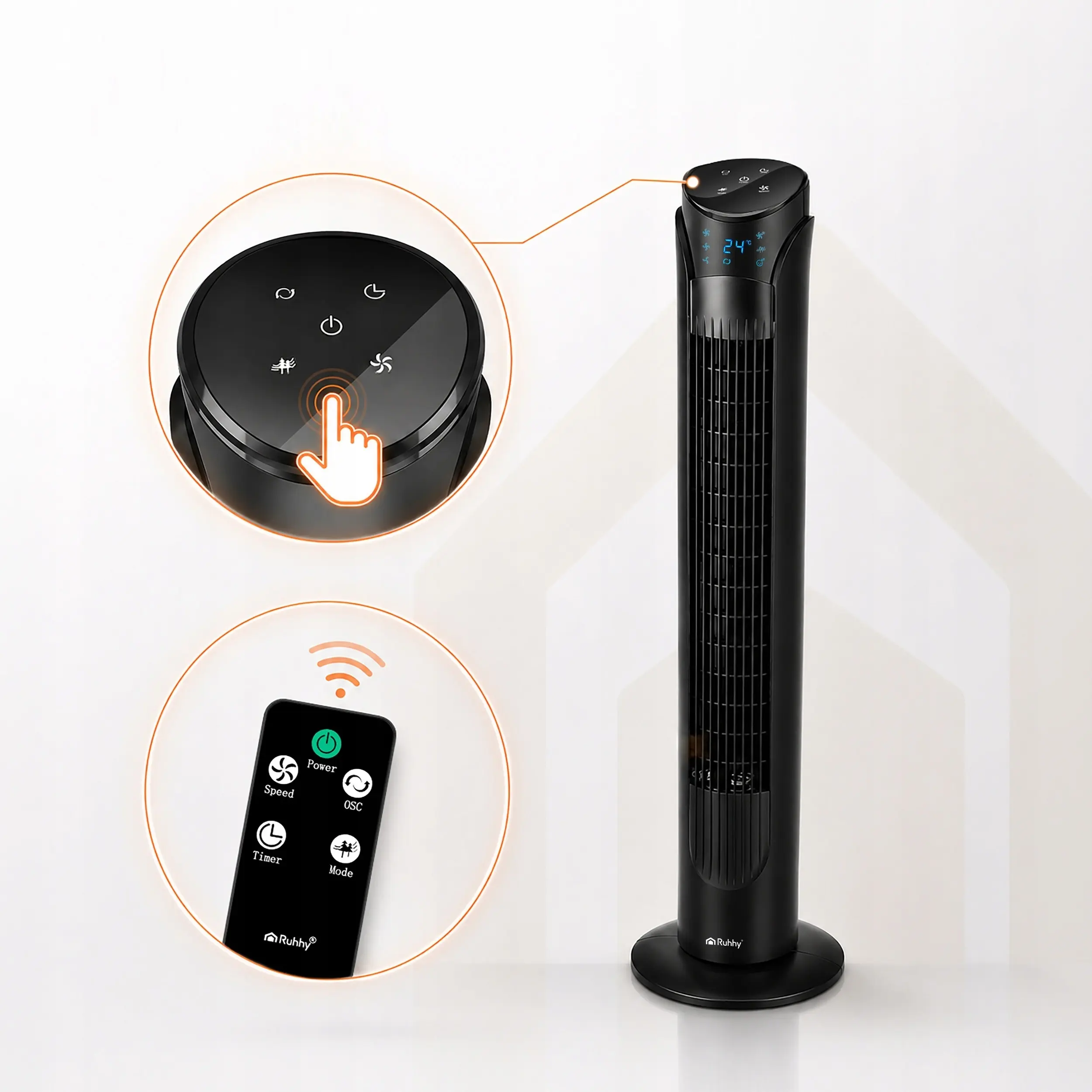 Ventilator de podea Ruhhy 27834 (Black) - 4
