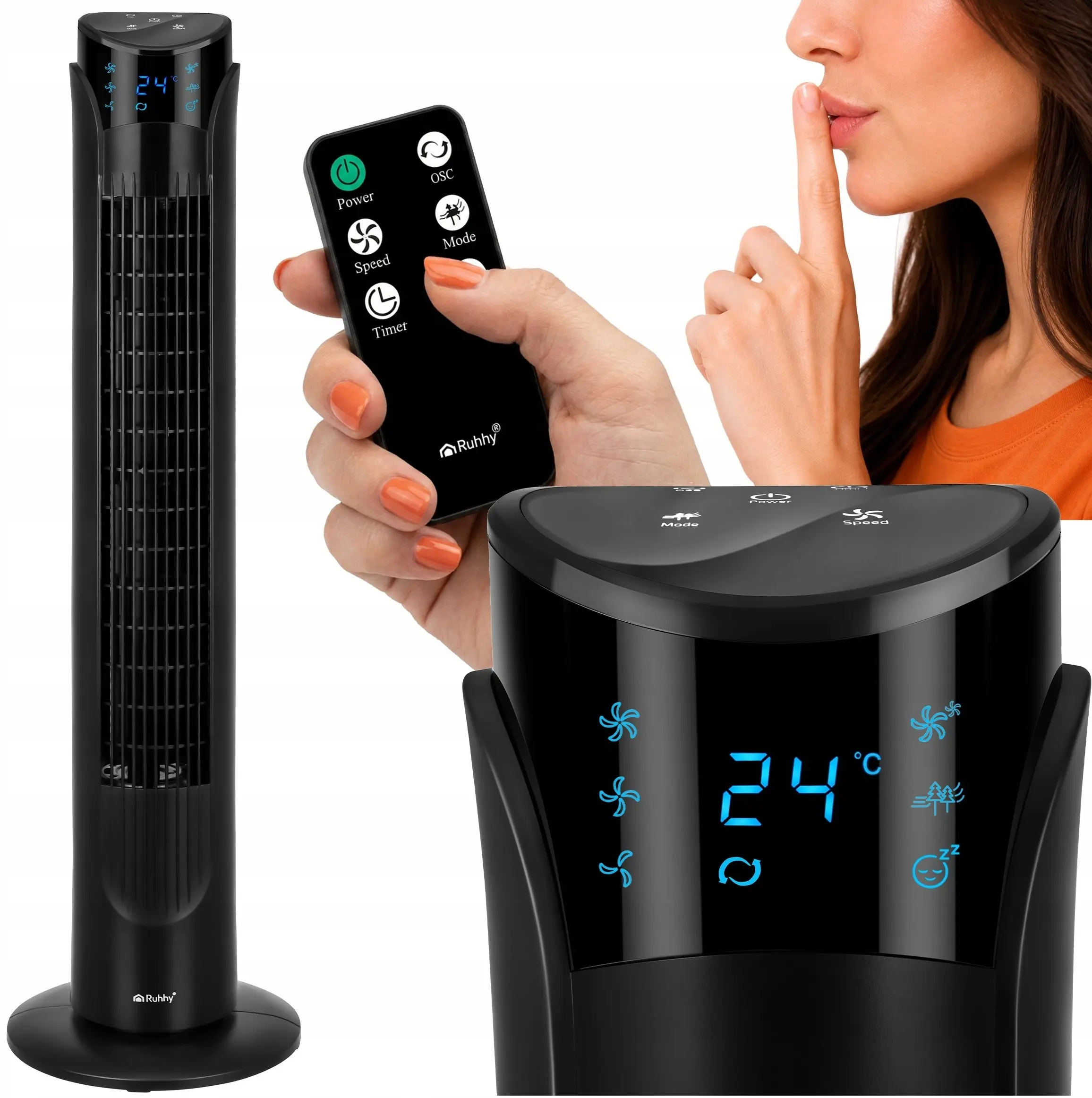 Ventilator de podea Ruhhy 27834 (Black) - 5