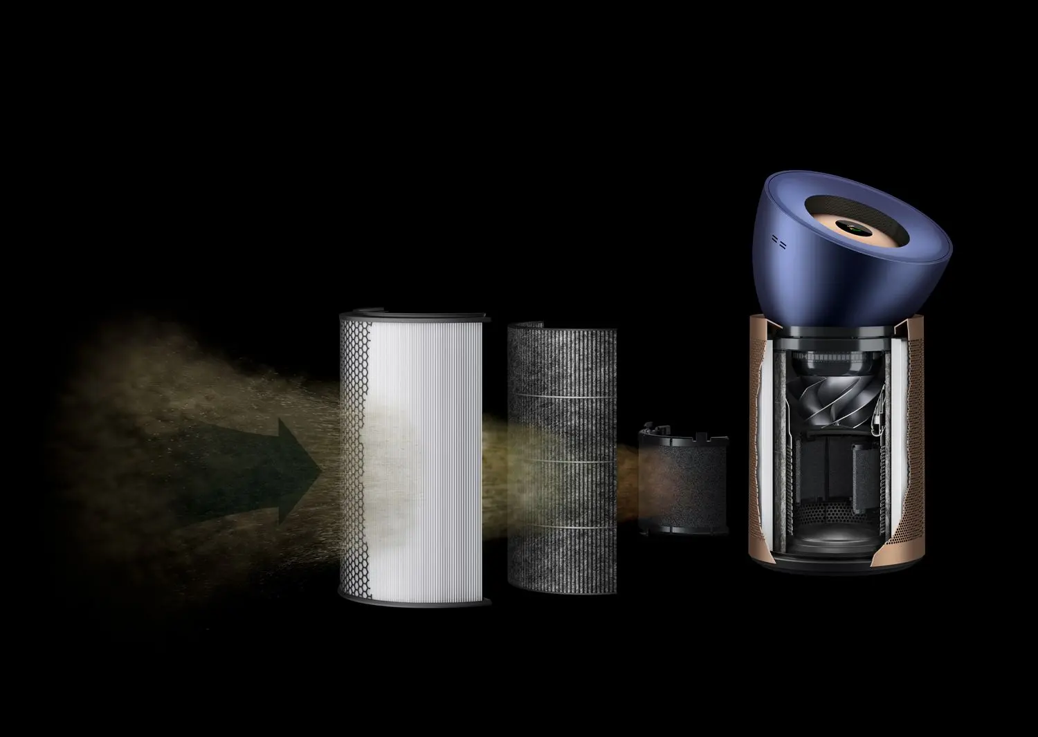 Очиститель воздуха Dyson Purifier Big+Quiet Formaldehyde BP04 (Prussian Blue/Gold)