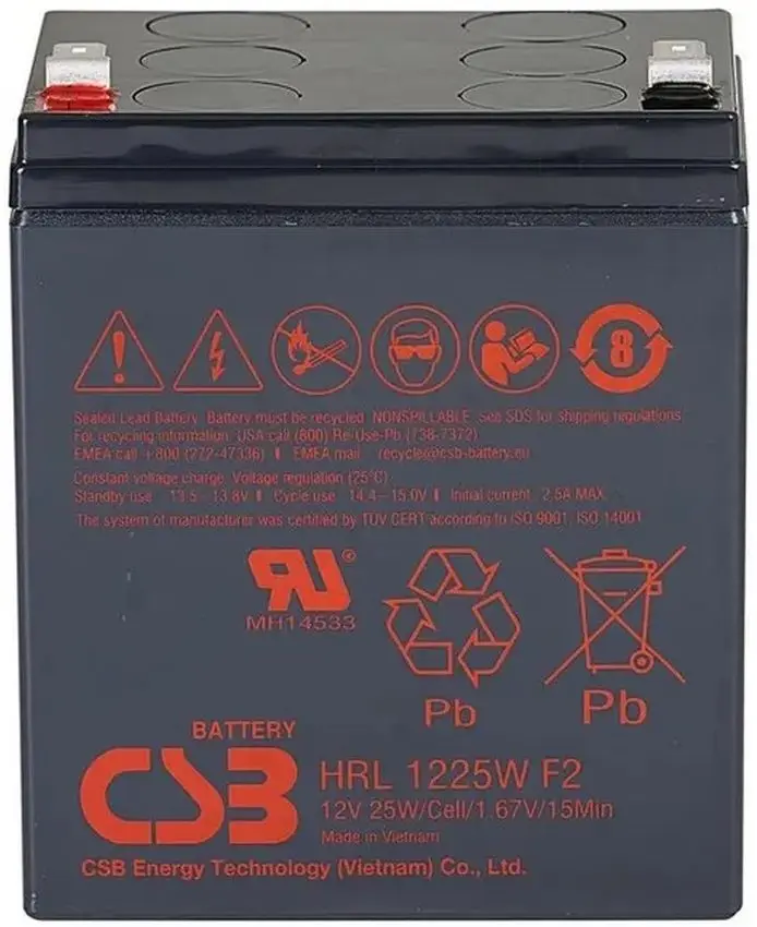 Аккумулятор для ИБП CSB HRL1225W 12V/6AH (Black)