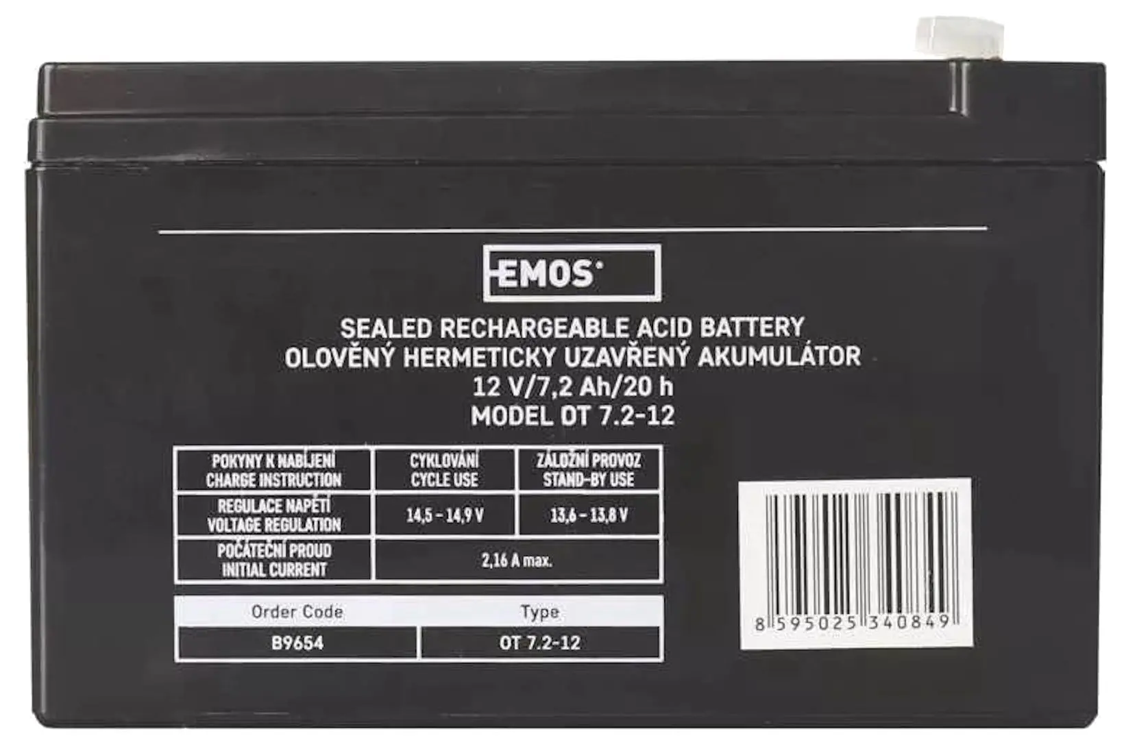 Acumulator pentru UPS Emos B9654 12V 7.2Ah (Black)