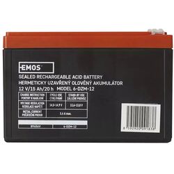 Acumulator pentru UPS Emos Faston B9656V 12V 15Ah (Black/Red)