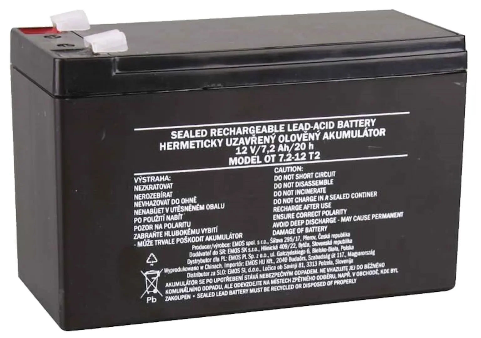 Acumulator pentru UPS Emos Faston B9674 12V 7.2Ah (Black) - 2