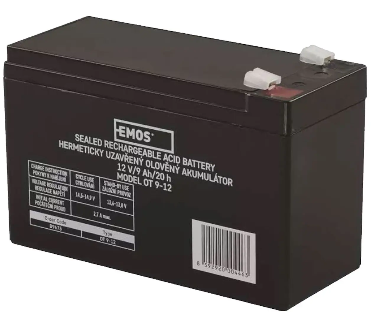 Acumulator pentru UPS Emos Faston B9675 12V 9Ah (Black)