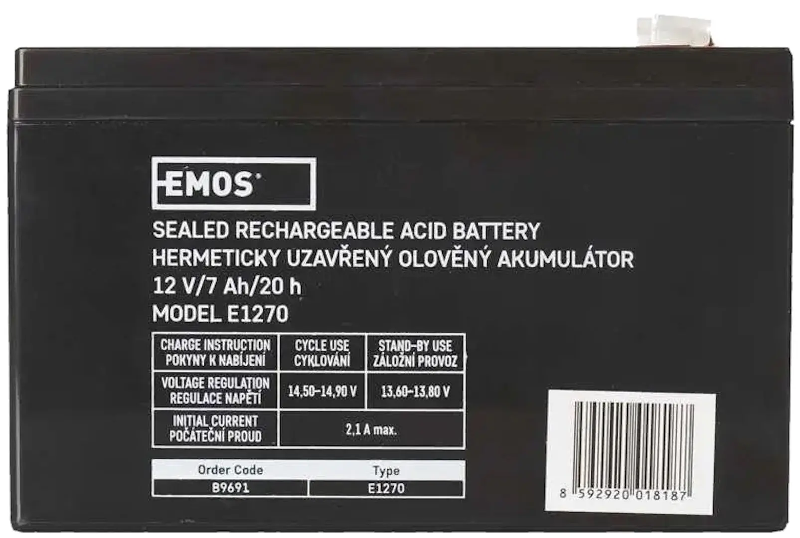 Acumulator pentru UPS Emos Faston B9691 12V 7Ah (Black)