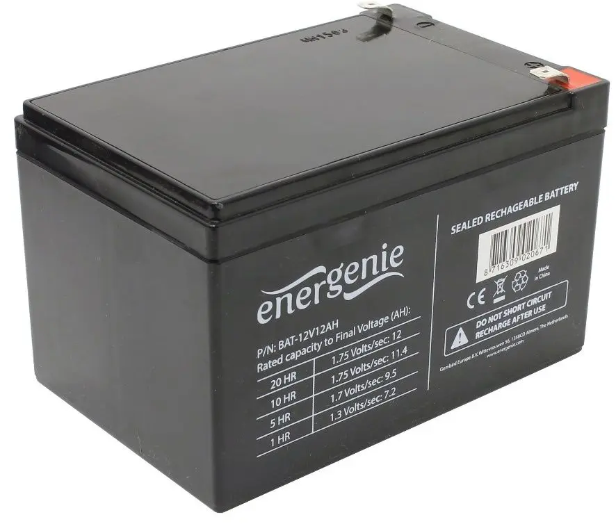 Acumulator pentru UPS Gembird Energenie BAT-12V12AH 12V/12Ah (Black)
