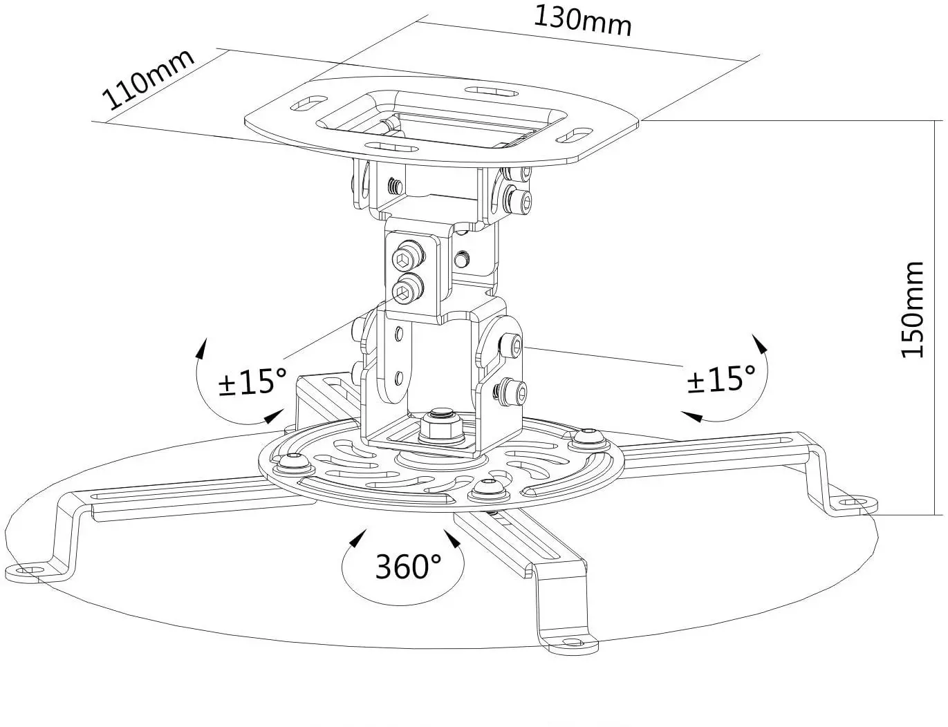 Кронштейн для проектора PureMounts PM-SPIDER-10W (White)