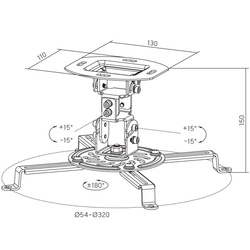Suport pentru proiector Reflecta Prometheus 23041 (White) Thumb