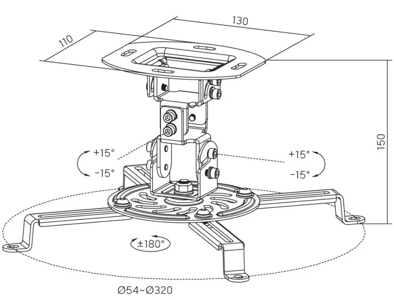 Suport pentru proiector Reflecta Prometheus 23041 (White)