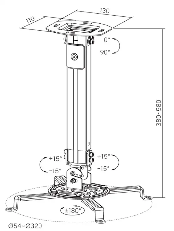 Suport pentru proiector Reflecta Prometheus 23042 (White)