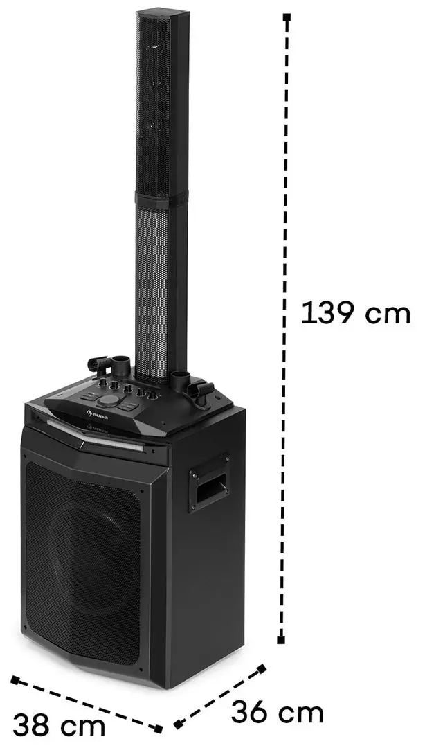 Sistem acustic Auna Clubmaster Tube Party (Black) - 3