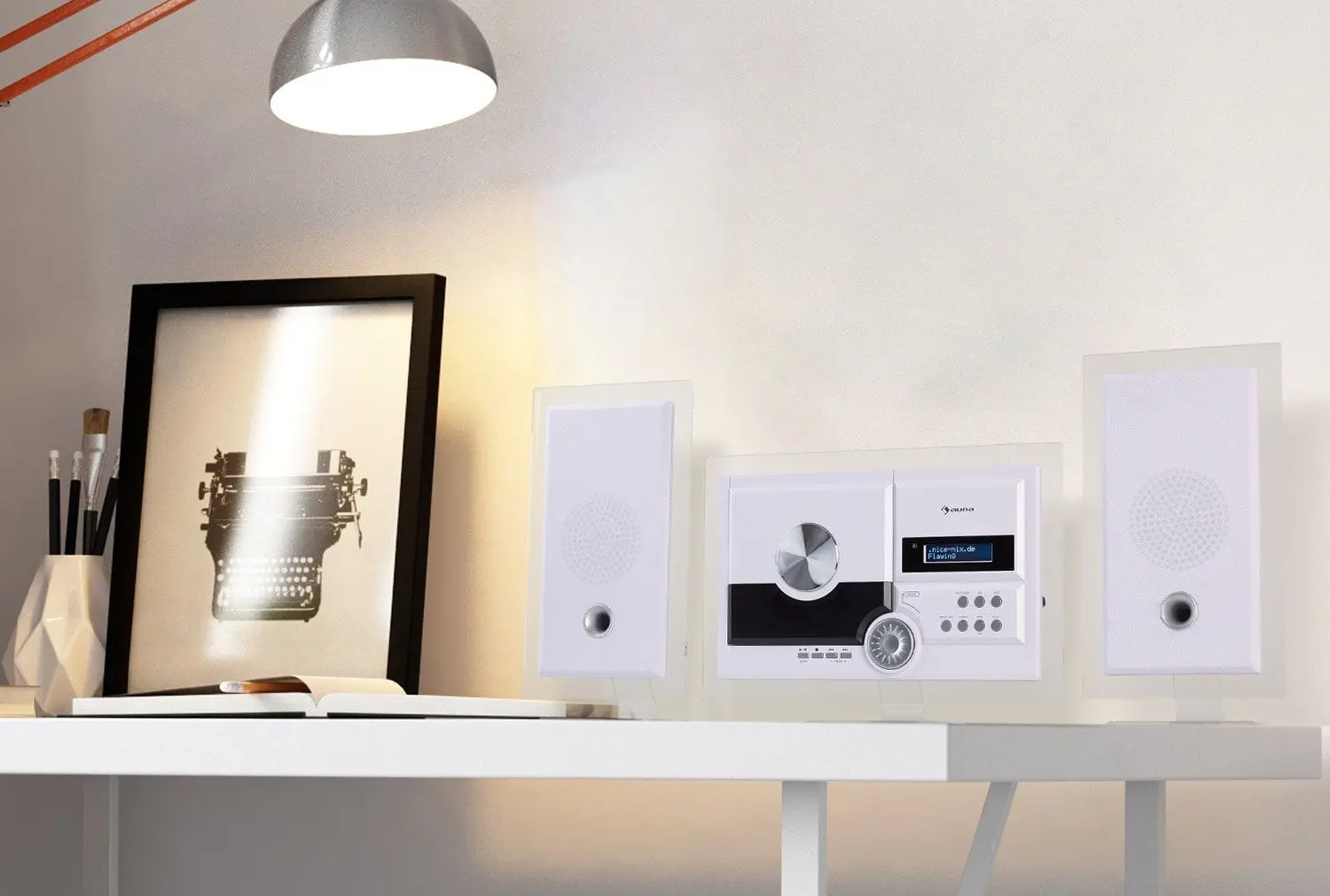 Акустическая система Auna Stereo Sonic DAB + (White) - 2