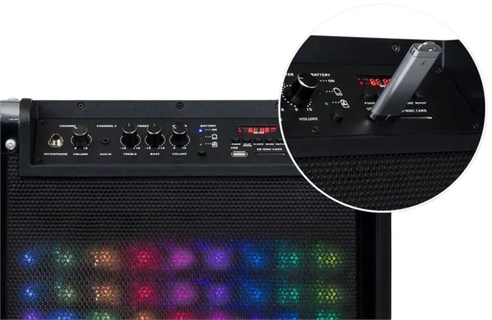 Sistem PA acustic portabil Auna Moving 80.2 LED (Black) - 5