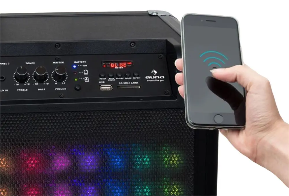 Sistem PA acustic portabil Auna Moving 80.2 LED (Black) - 4