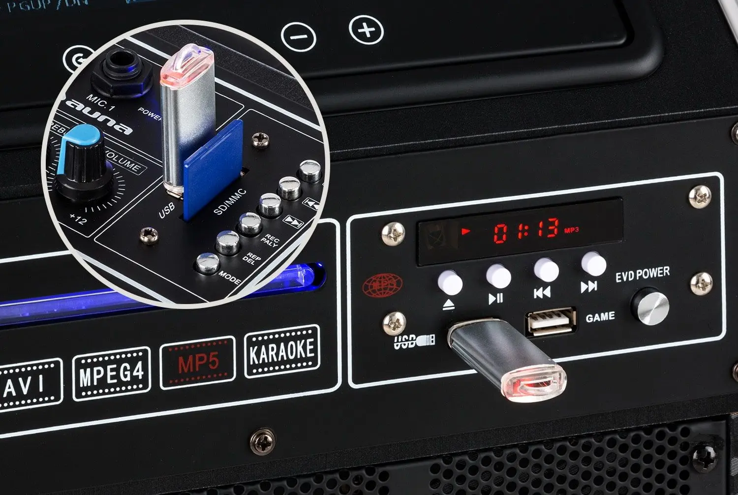 Sistem PA acustic portabil Auna Pro DisGo Box 2100 DVD (Black) - 4