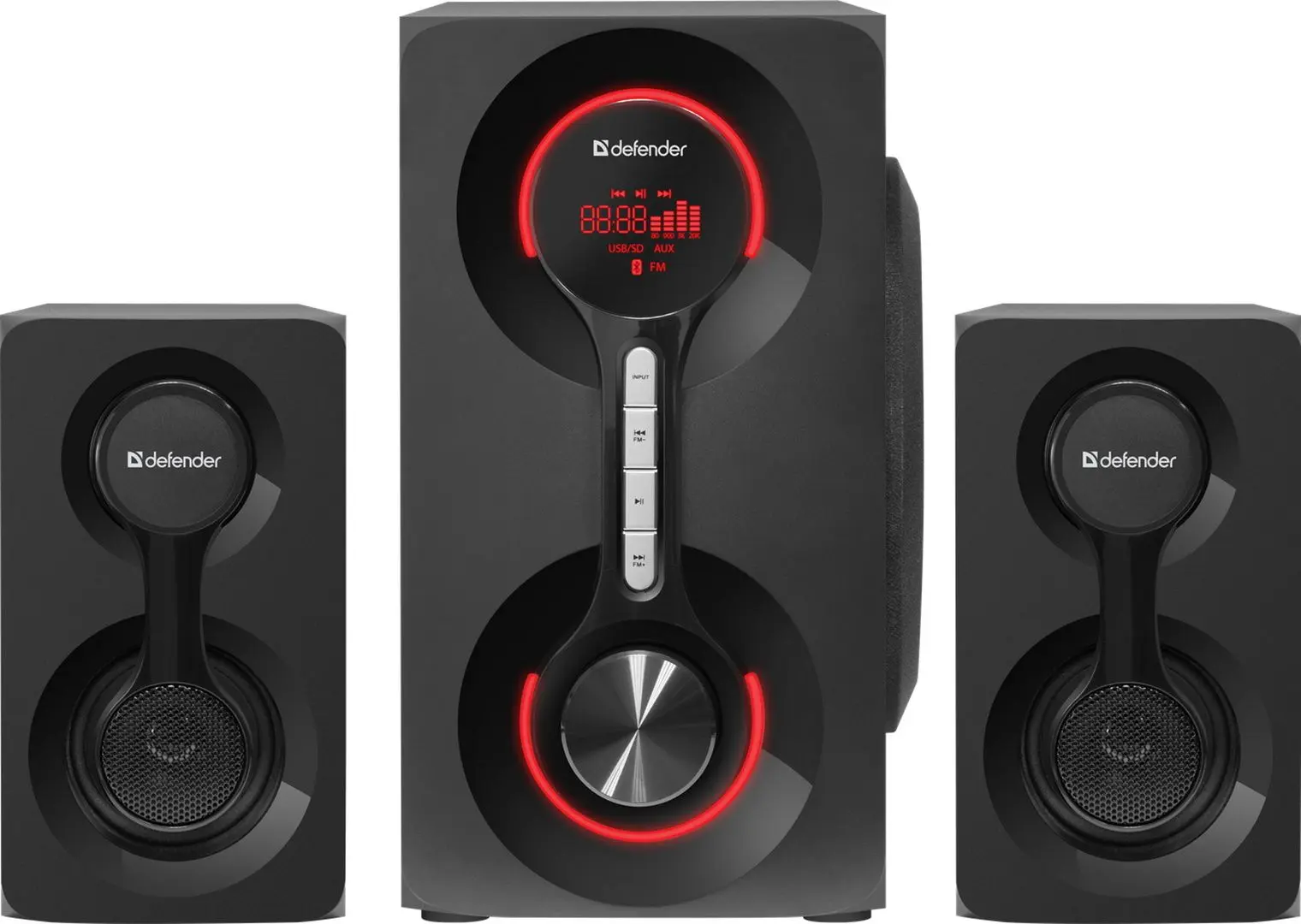 Sistem acustic 2.1 Defender Tornado (Black/Red) - 2