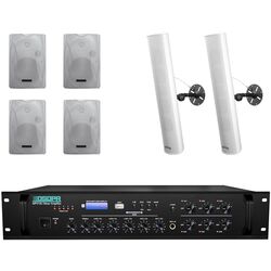 Set amplificator + sistem acustic DSPPA MP310U+DSP8062+DSP255II (Black/White)
