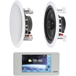 Set amplificator de perete + sistem acustic de tavan DSPPA DM838 + AmbienTone R1 (White)