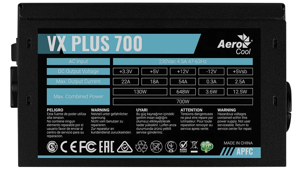 Sursa de alimentare AeroCool VX Plus 700 (Black) - 4