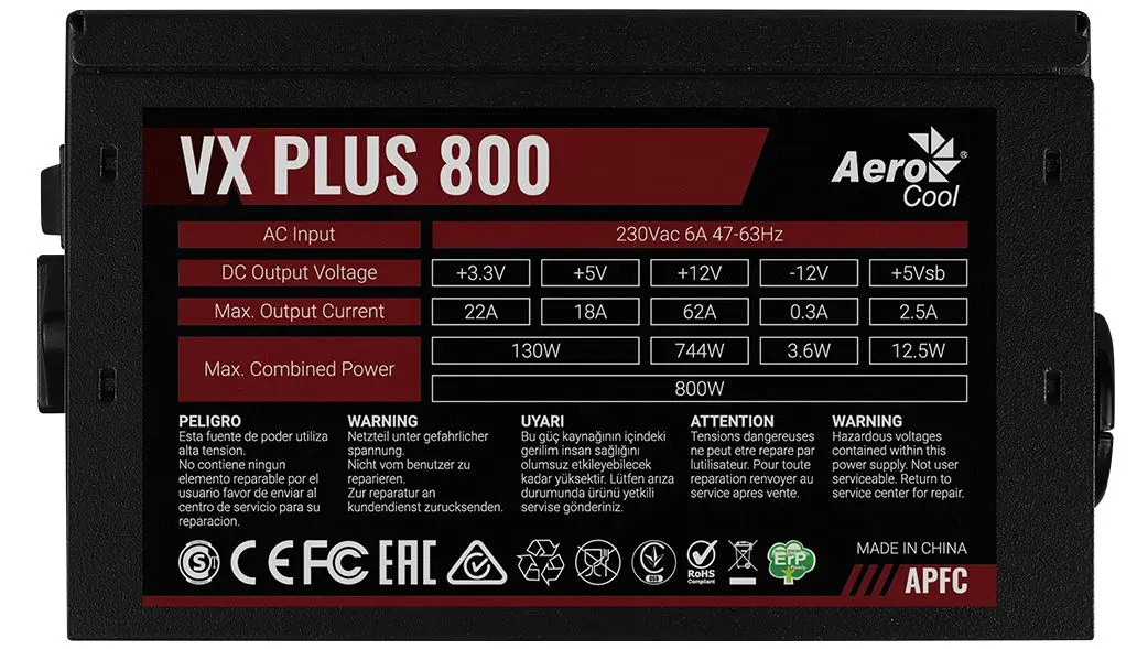 Sursa de alimentare AeroCool VX Plus 800 (Black) - 4