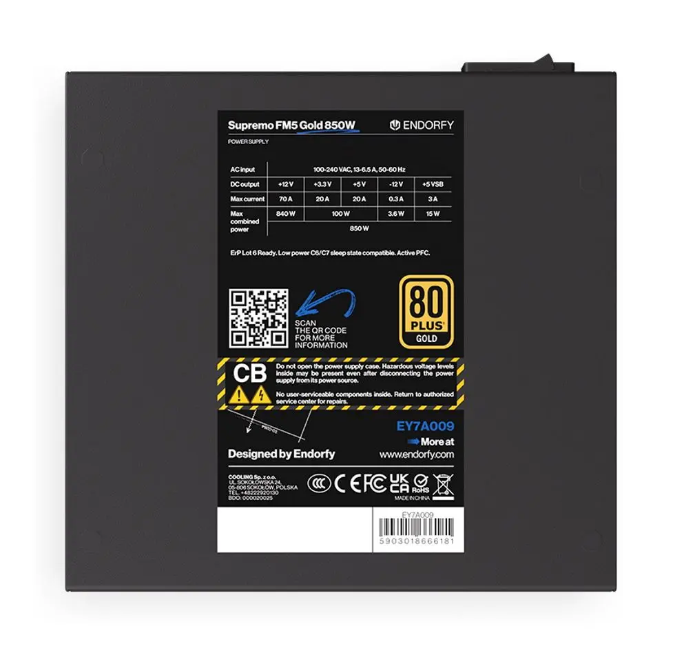 Sursa de alimentare Endorfy Supremo FM5 Gold 850W (Black) - 6