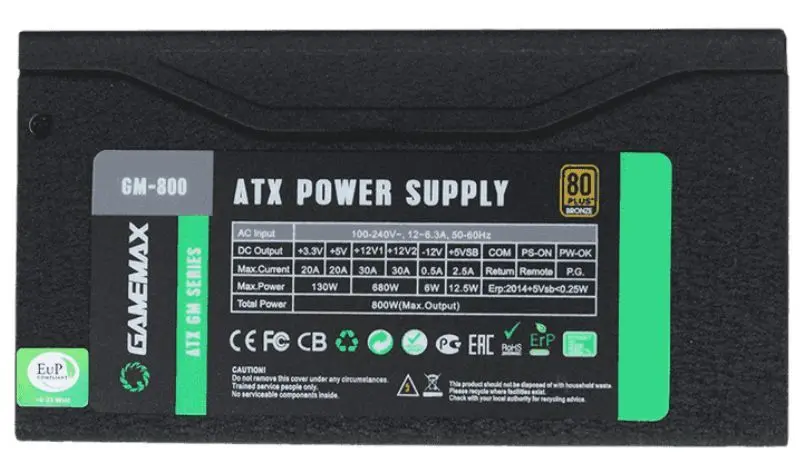 Sursa de alimentare Gamemax GM-800 80+ Bronze (Black)