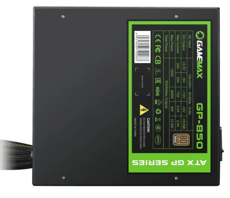 Sursa de alimentare GameMax GP850 80+ Bronze (Black)