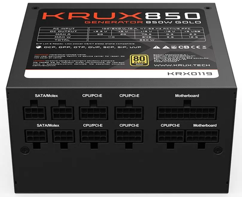 Sursa de alimentare Krux Generator 850W Gold (Black) - 5