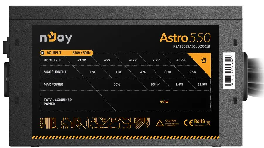Sursa de alimentare nJoy Astro 550 80+ Bronze (Black) - 6