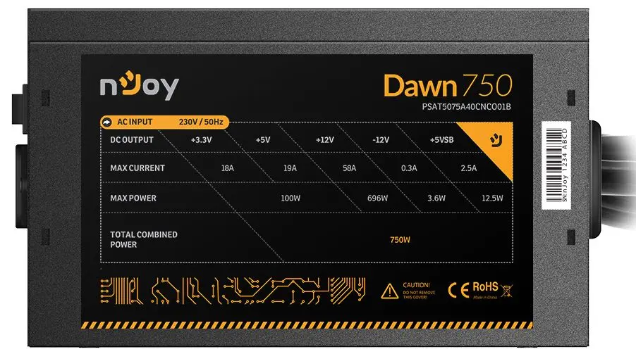 Sursa de alimentare nJoy Dawn 750 80+ Bronze (Black) - 8