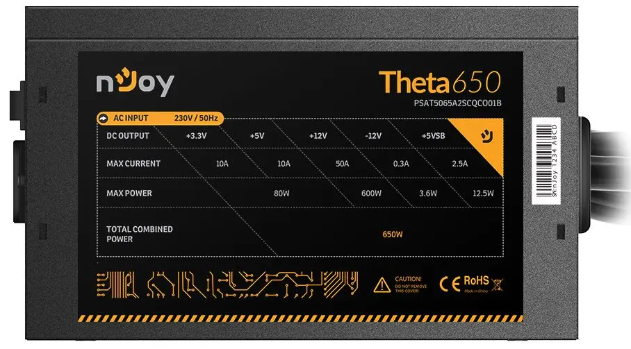 Sursa de alimentare nJoy Theta 650 80+ Bronze (Black) - 6